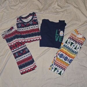 Festive Kids XL (12) Old Navy & Children's Place Holiday Patterned Pajama Sets